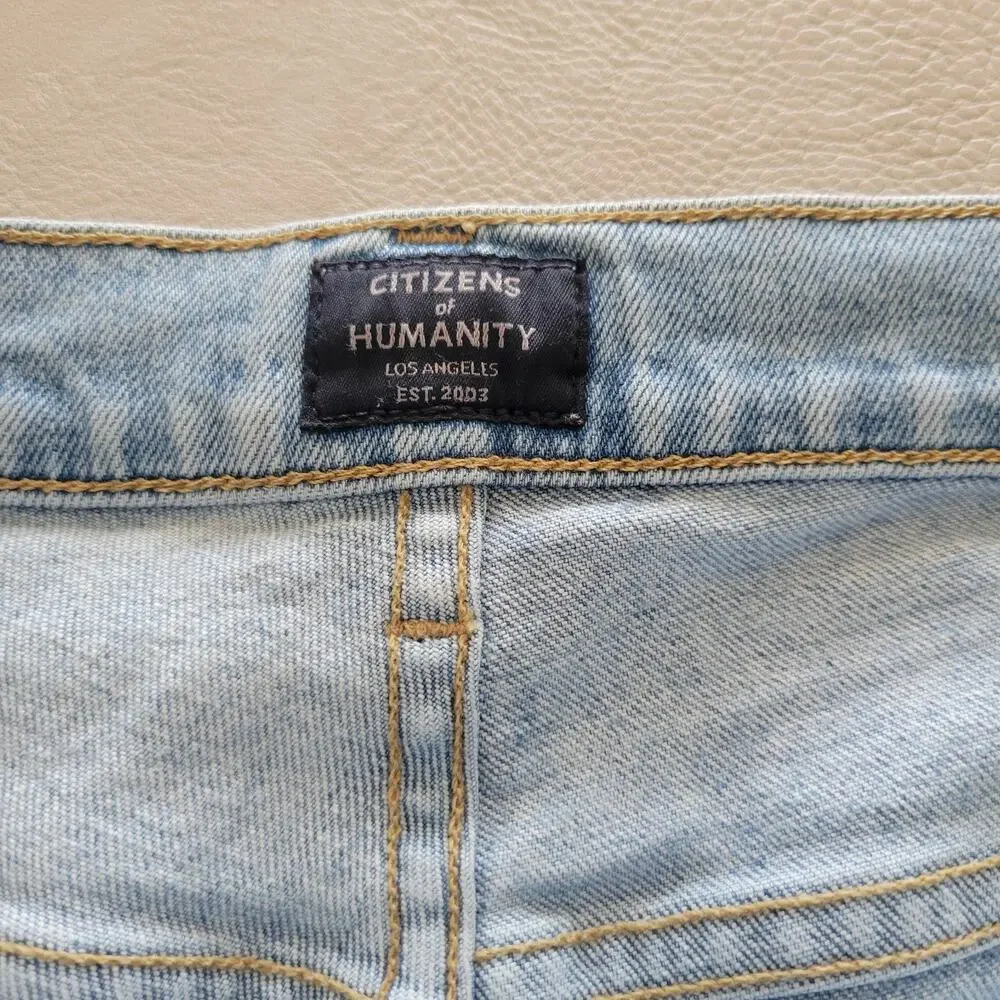 Citizens of Humanity Gage Classic Straight Jeans Mens 33 Light Wash Stretch USA